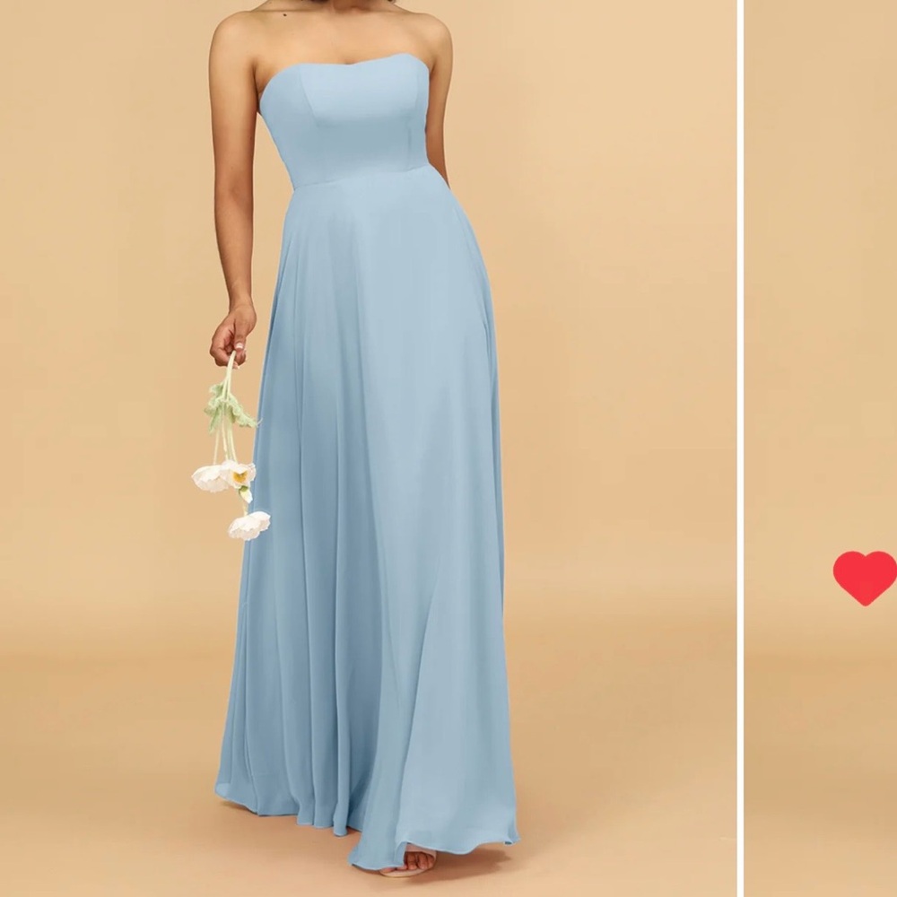 Strapless Light Blue Maxi Dress